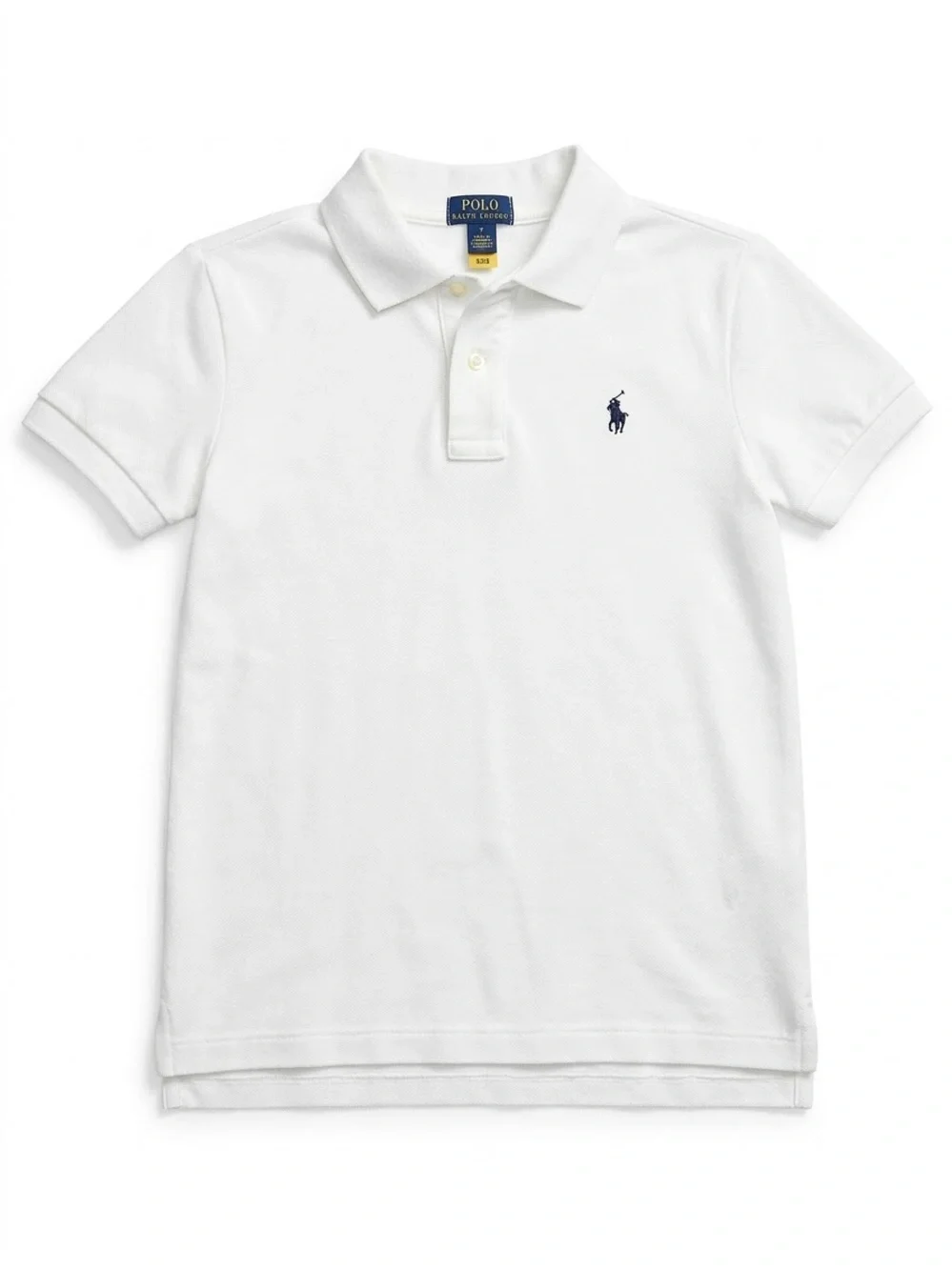 Ralph Lauren White Polo Shirt with Navy Pony